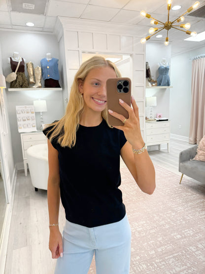 Womens sweater, cap sleeve sweater, neutral sweater top, sweater top, pixi and ivy top, perfect top to pair with jeans or leggings, boutique top, sleeveless sweater