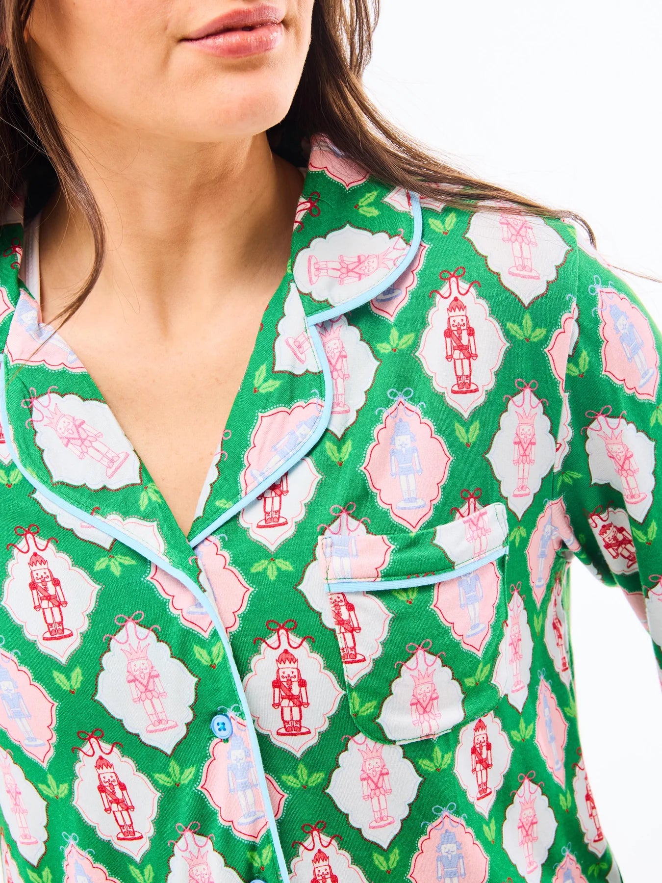 Christmas pajamas, christmas pjs, nutcracker pjs, holiday pjs, button down pj set, holiday pajama set