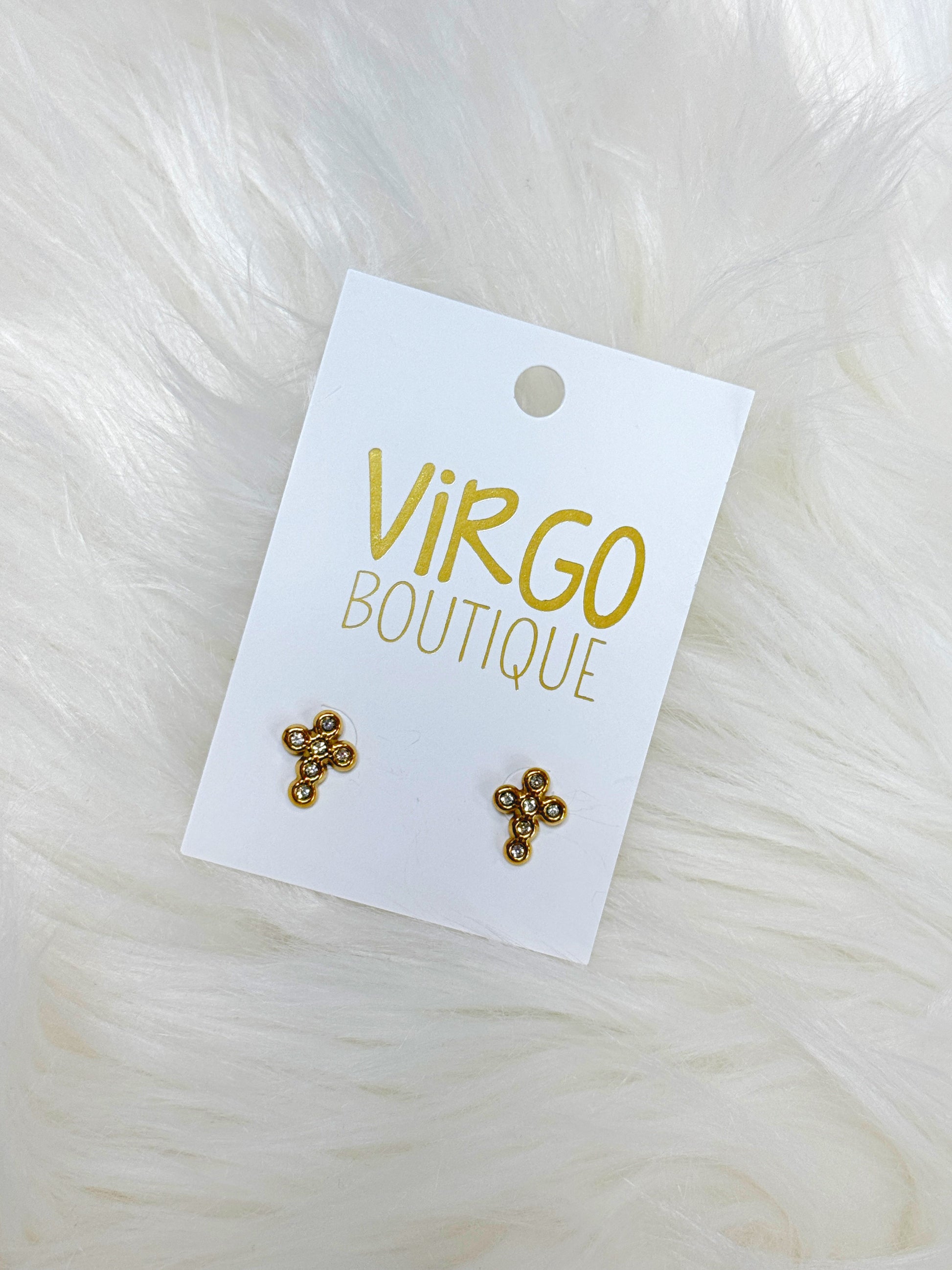 cross earrings, gold jewelry, gold cross earrings