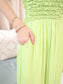 Smocked Maxi Dress With Cord Straps
