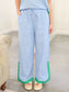 Hollyn Wide Leg Contrast Hem Pants and Top Set