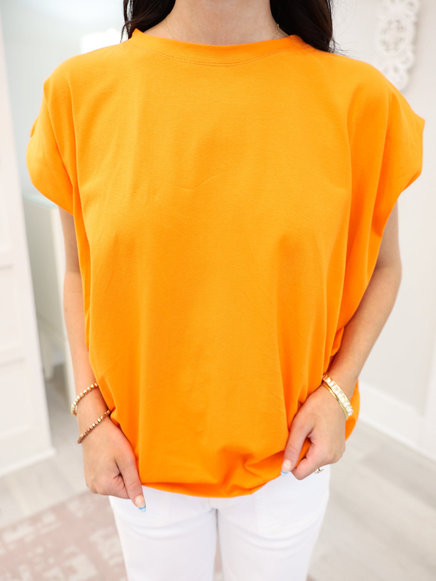 Cotton Spandex Cap Sleeve Top