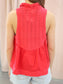Lennon Collared Mixed Media Sleeveless Top