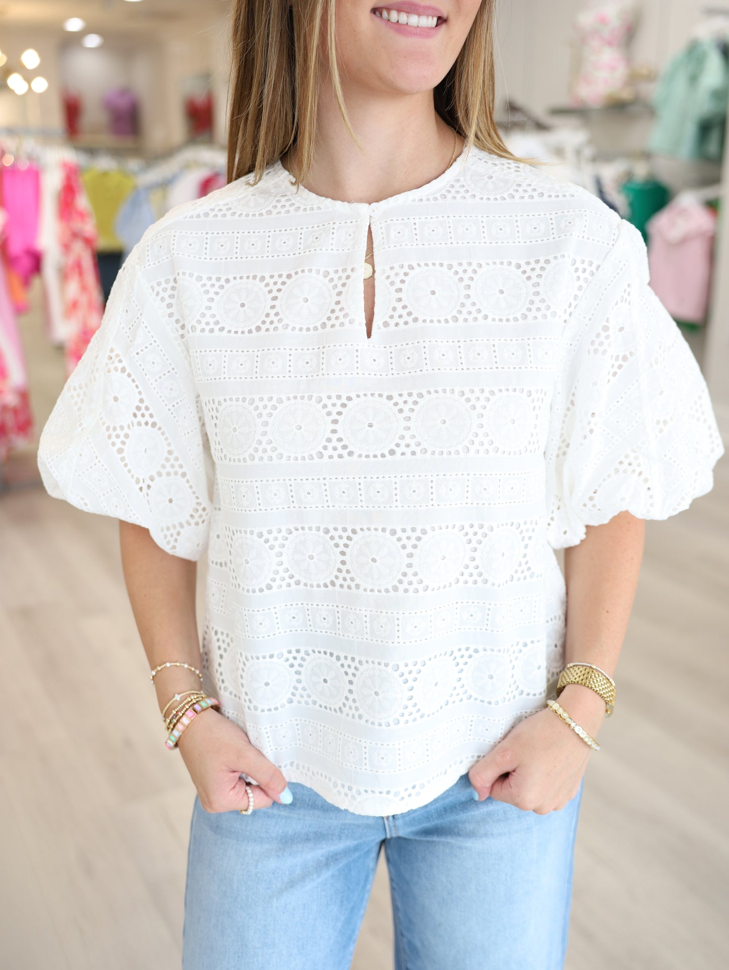 Marissa Eyelet Top