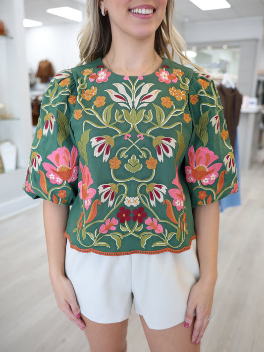 Wildflower Embroidered Top