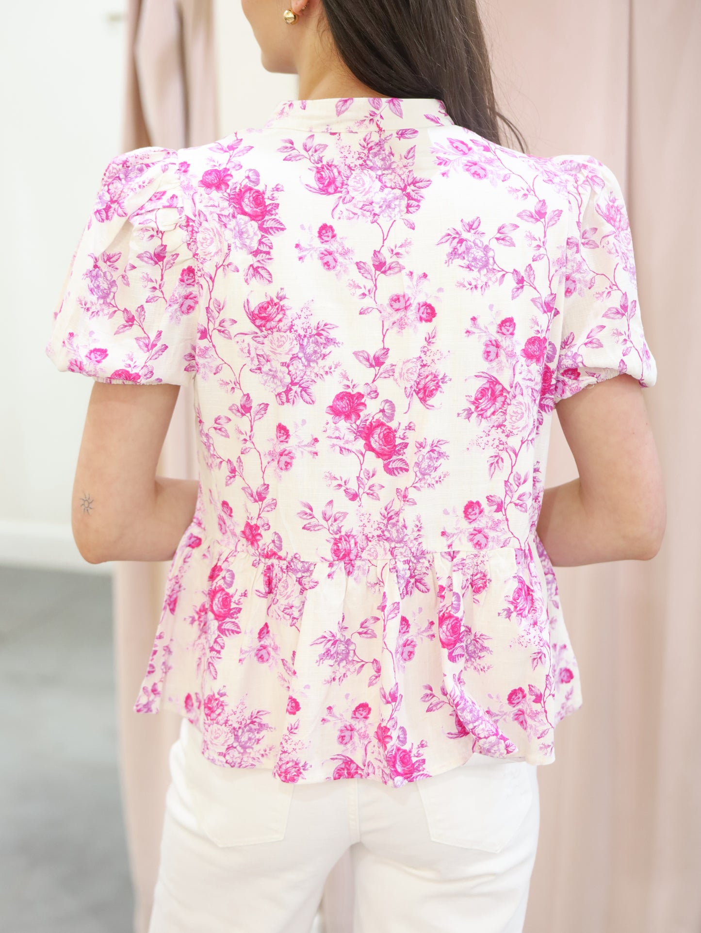 Hannah Floral Print Puff Sleeve Top