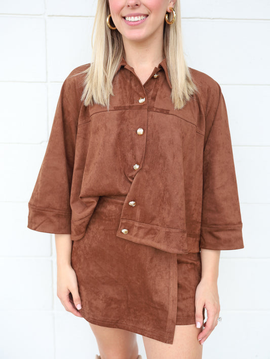 Espresso Suede Top