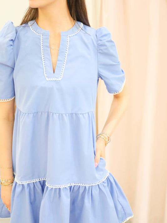 Adelyn Blue Mini Dress