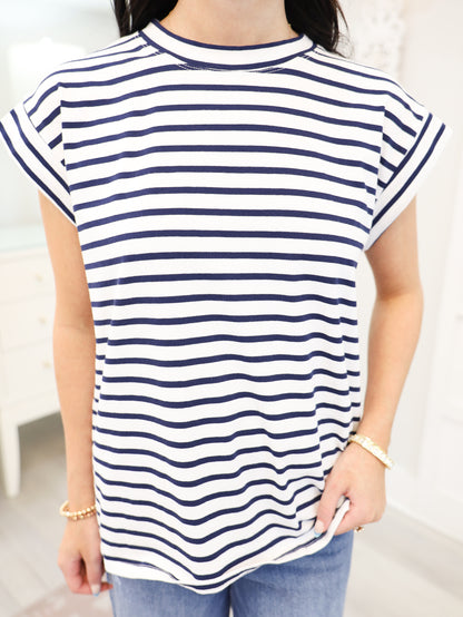 Striped Cap Sleeve Top