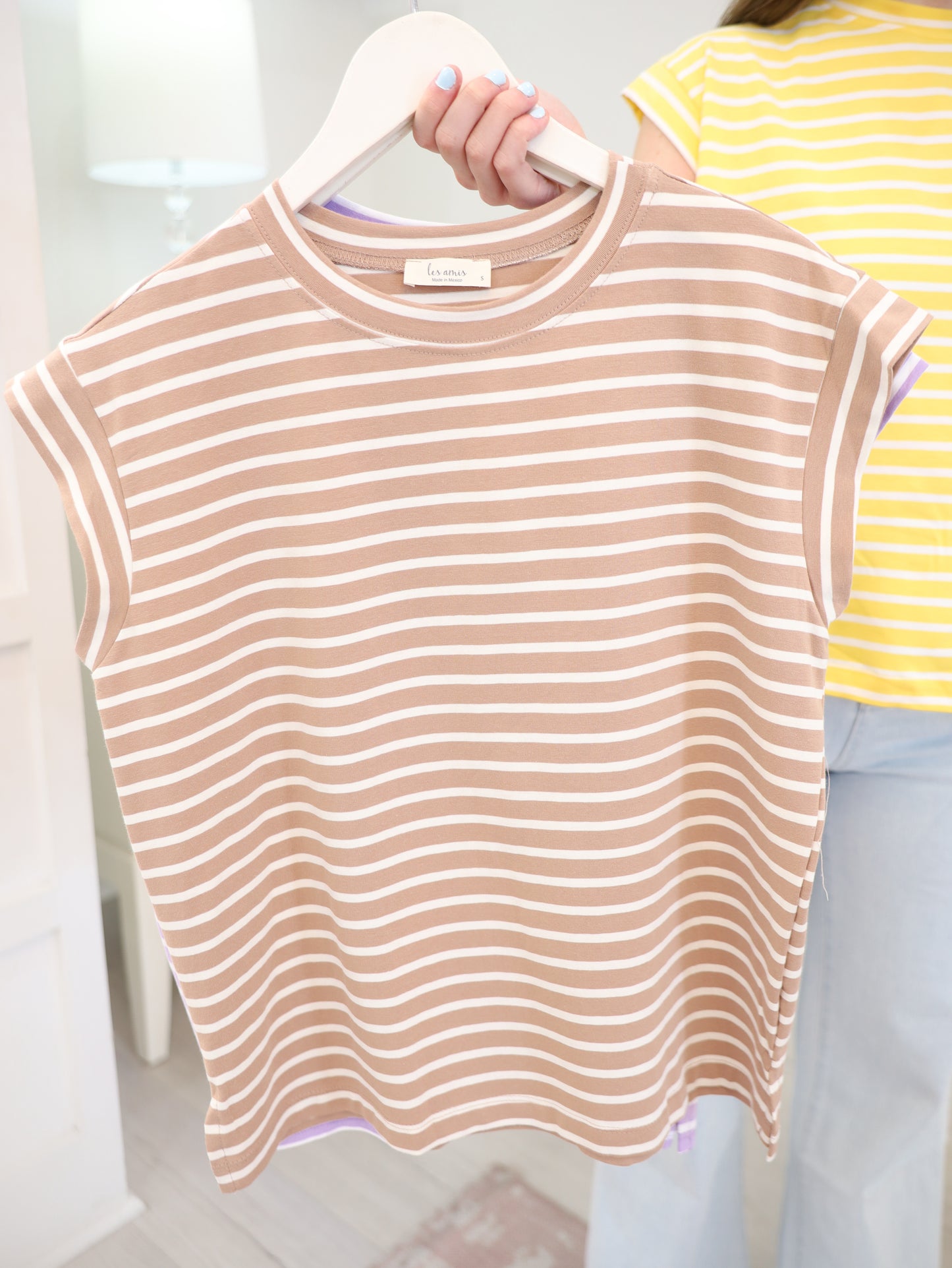 Striped Cap Sleeve Top