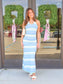 Zig Zag Striped Knit Midi Dress
