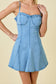 Women's denim dress, flattering dress, sleeveless dress, country concert dress, sweetheart neckline dress, boots on the bayou dress, country dress