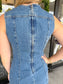Denim sleeveless dress, sleeveless dress, denim dress, flattering denim dress, game-day dress, concert dress, country concert dress, flattering dress