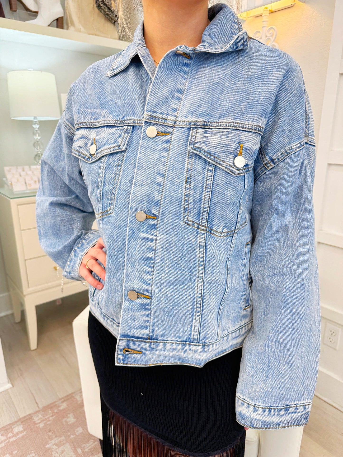 denim jacket, jean jacket, rhinestone jacket