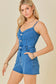 denim romper, romper, denim, country outfits