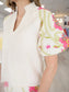 Embroidered Bubble Sleeve Top