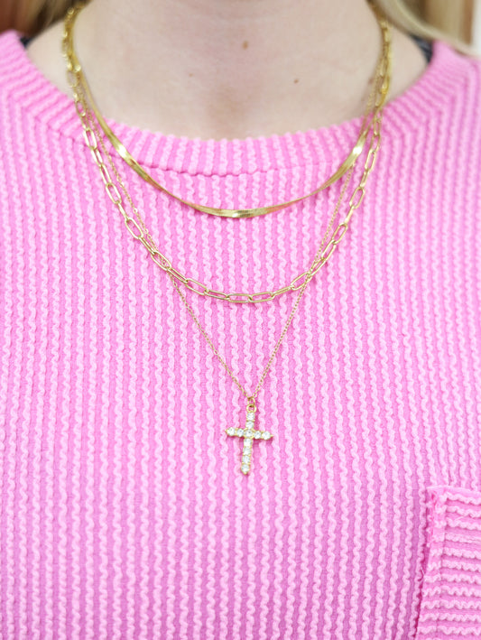 Cross Layered Necklace