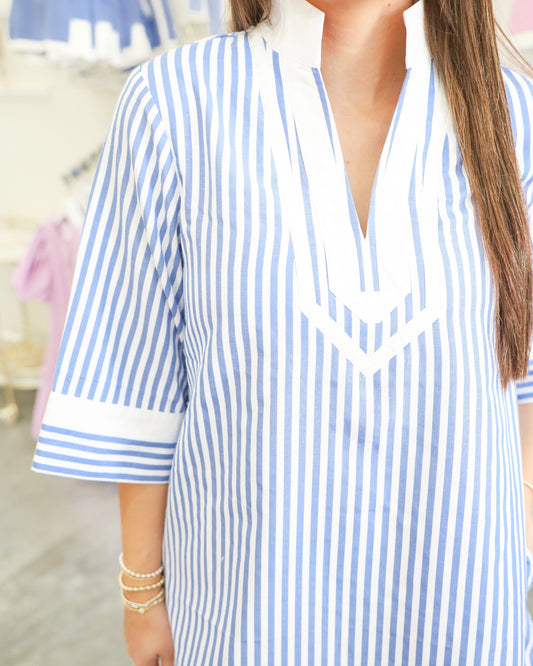 Striped Short Sleeve Dress