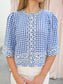 Jenny Embroidered Gingham Top