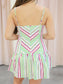 Jenna Multi Stripe Drop Waist Dress