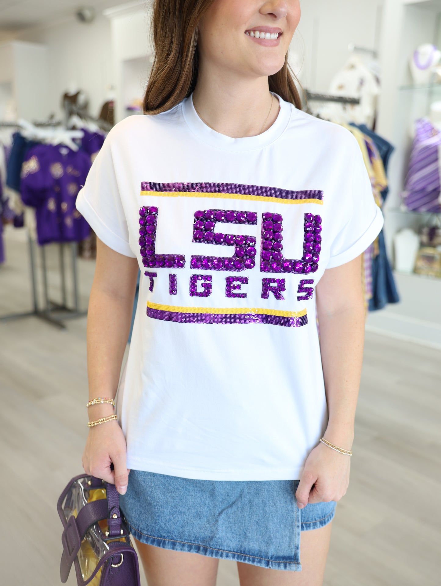 LSU Jeweled Top