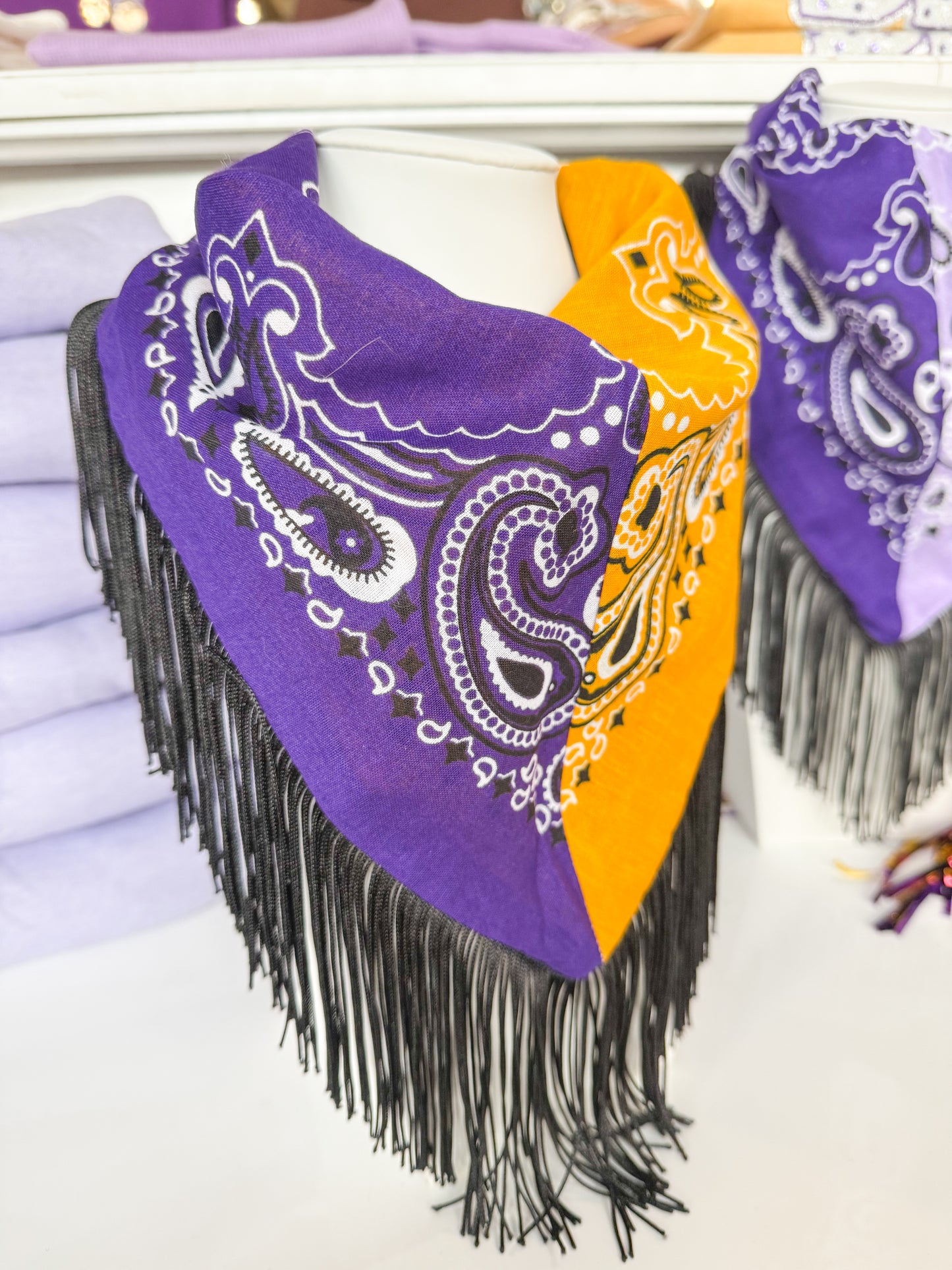 Sadie Black Fringe Bandana