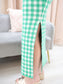 Gingham Top & Midi Skirt Set