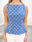 Tracy Boat Neck Polka Dot Top