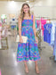 Rulley Tropical Pleated Midi Dress