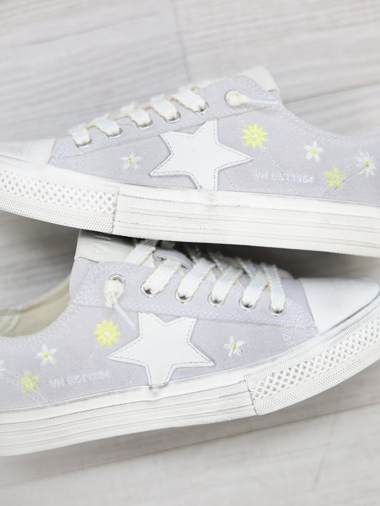 Sky Blue Floral Sneakers