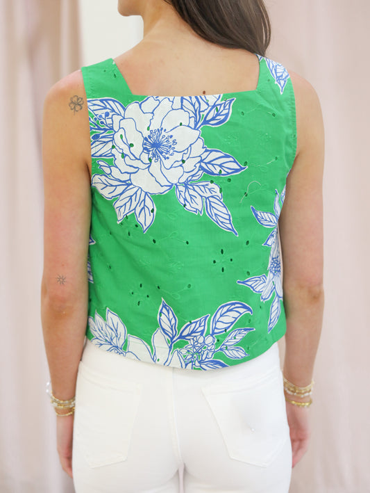 Saige Eyelet Square Neck Tank