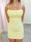 Nicole Gathered Bust Square Neck Mini Dress