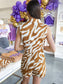 Ember Tiger Print Button Down Top