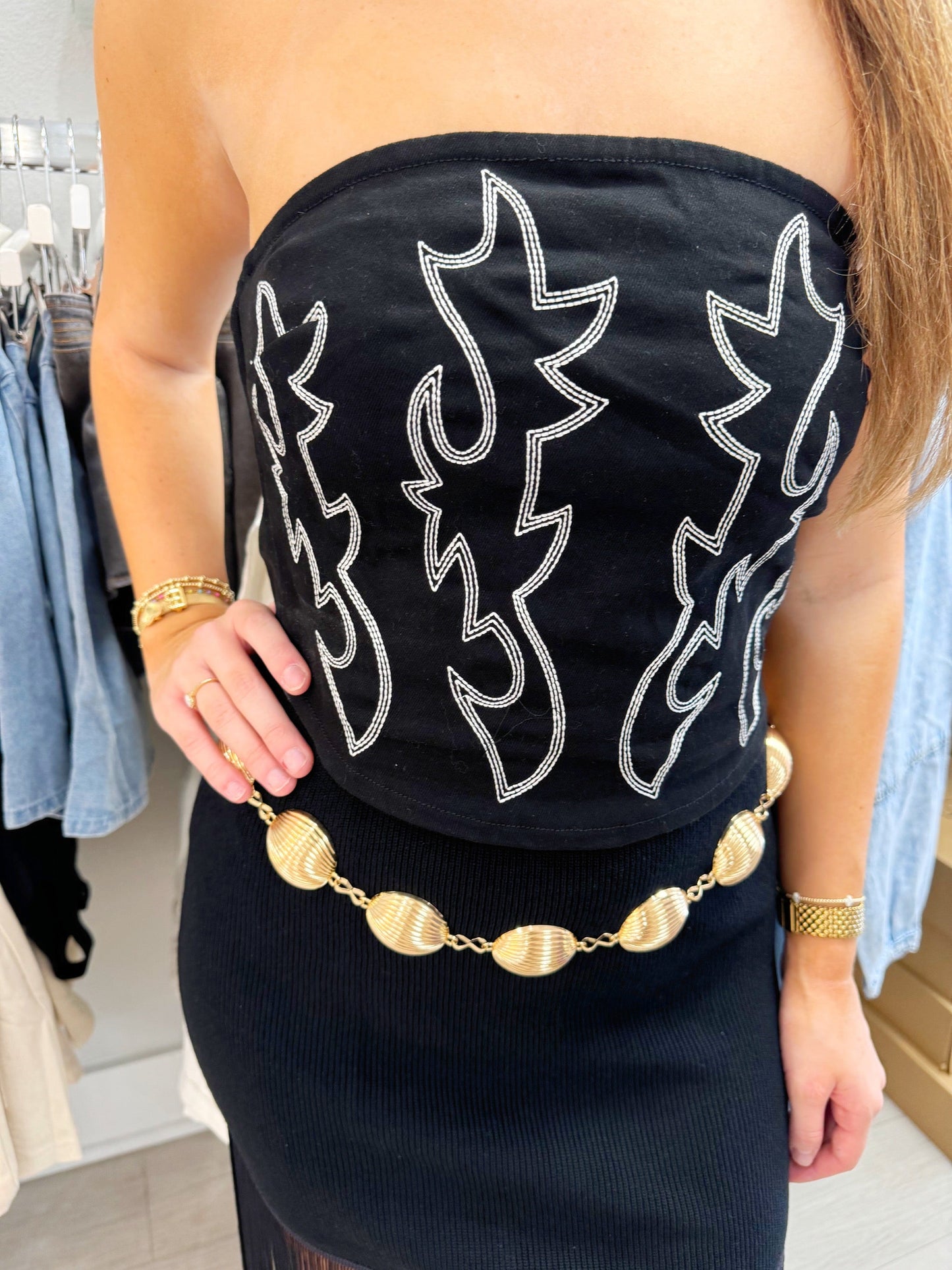 crop top, country top, tie top, strapless top