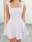 Adele Embroidered Square Neck Mini Dress