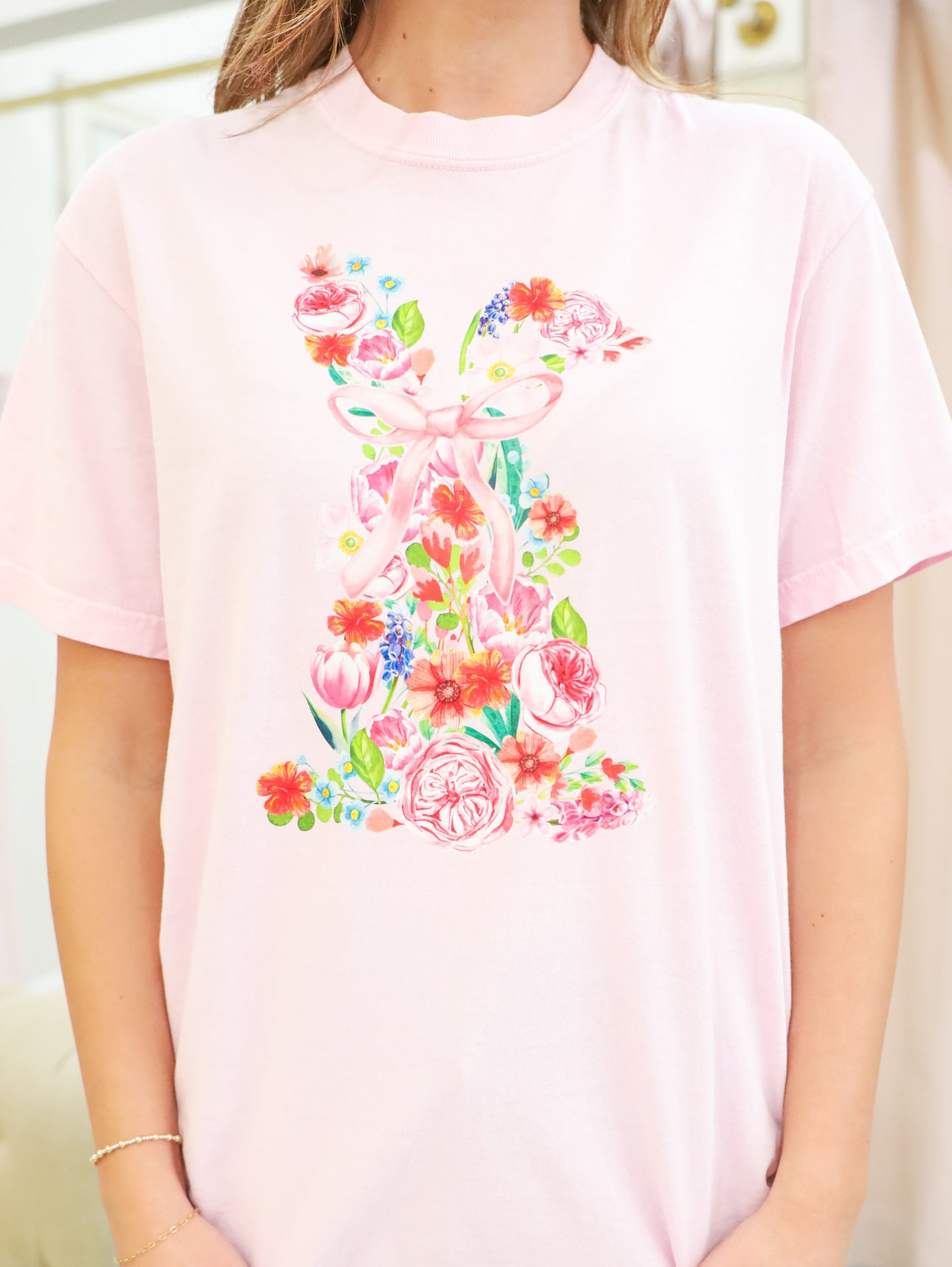 Floral Easter Bunny Tee