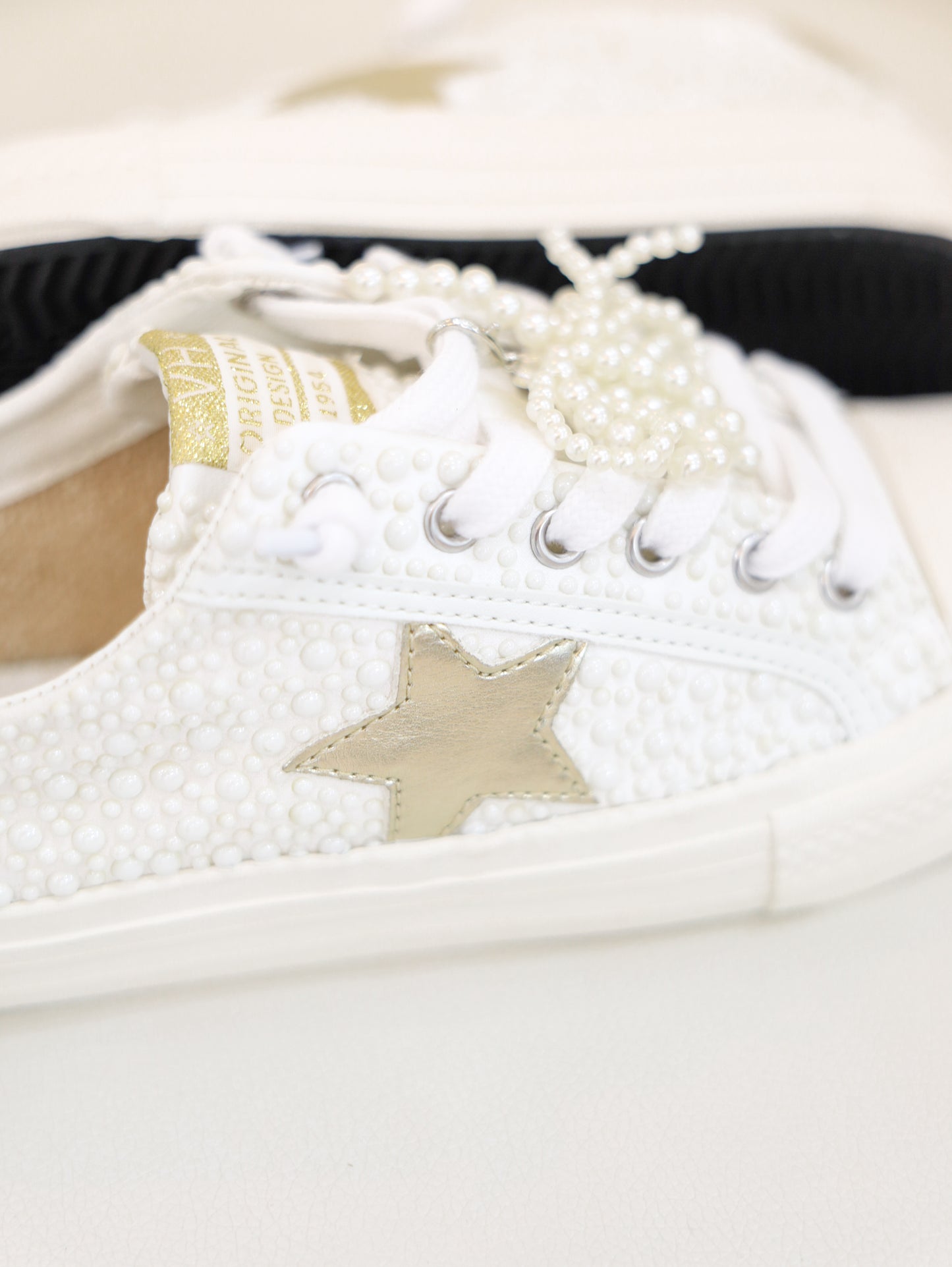 Gold & Pearl Sneakers