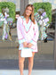 Long Sleeve Color Blocked V-Neck Dress