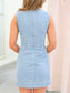 Denim Front Tie Mini Dress