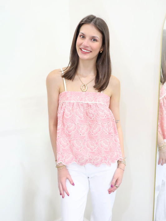 Londyn Scalloped Hem Babydoll Tank