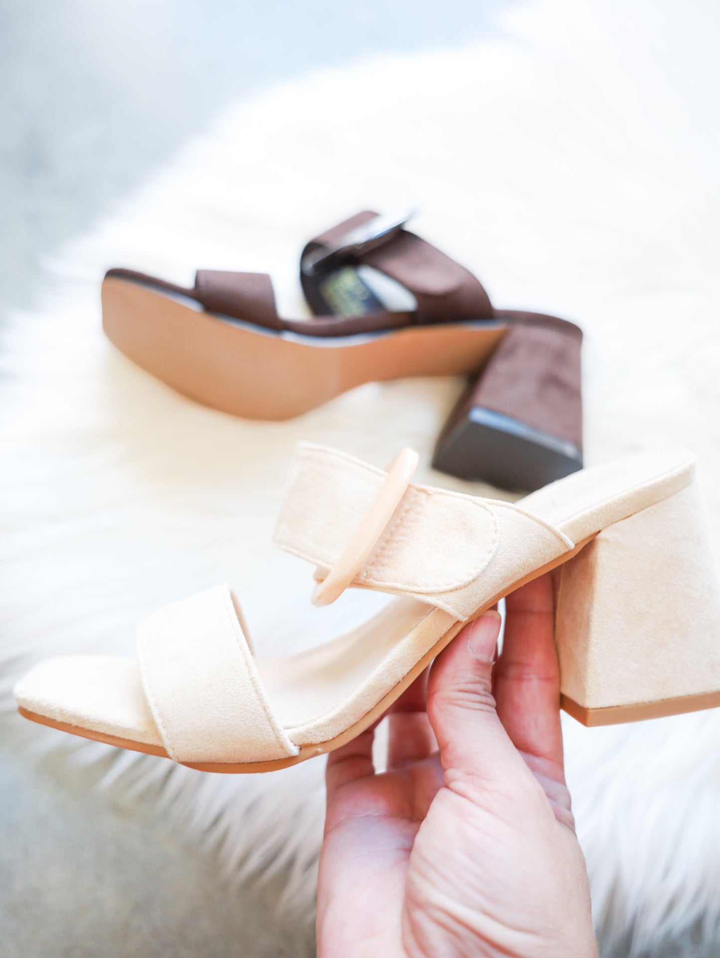 Sally Double Strap Block Heels