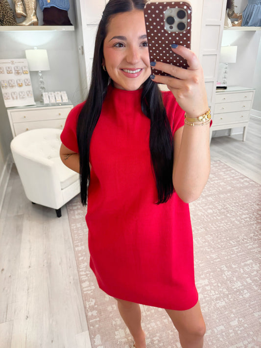 Mock Neck Sweater Dress