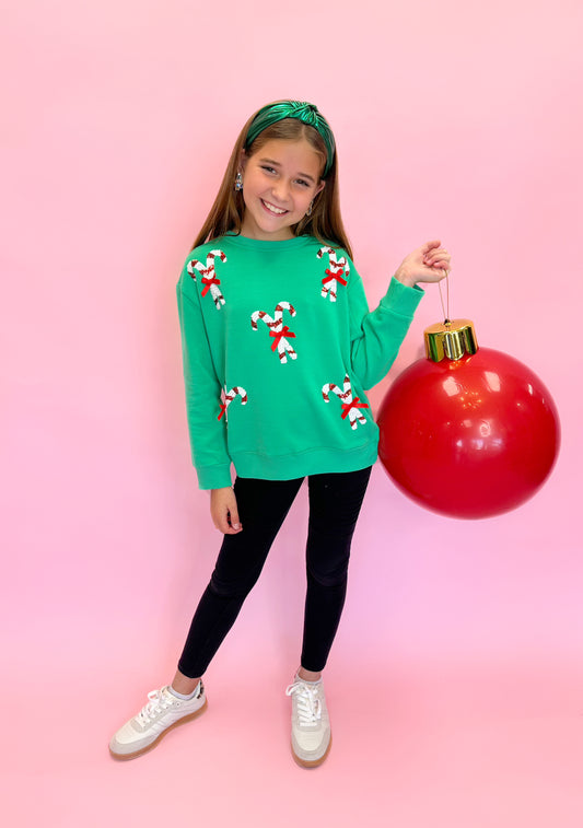 Youth Candy Cane Sweatshirt
