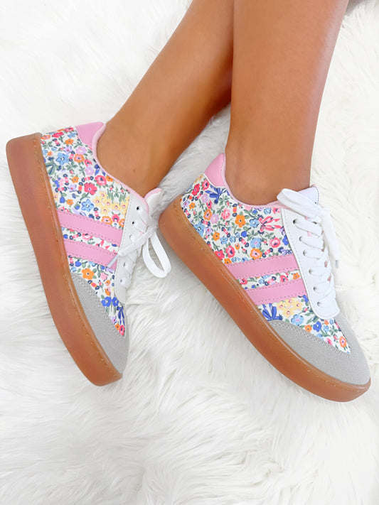 Pink Floral Sneakers