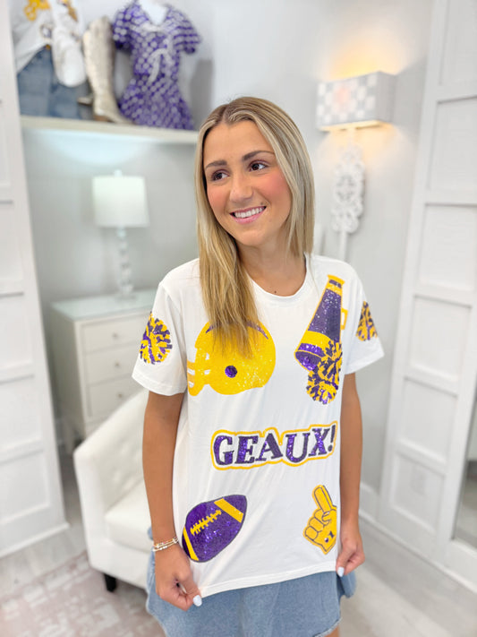 Sequin Lets Geaux Shirt