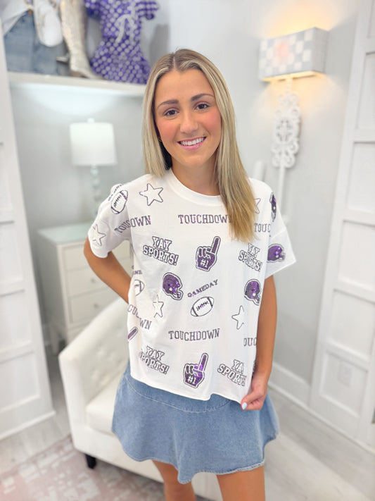 Sequin Football Tee