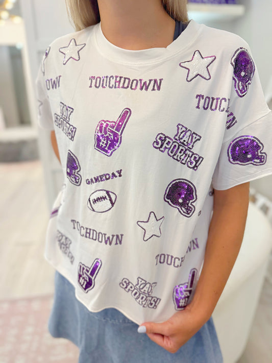 Sequin Football Tee