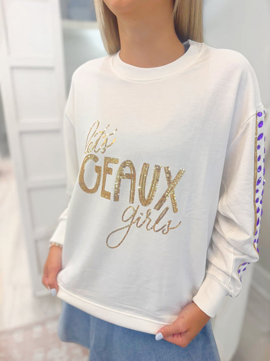 Sarah Lets Geaux Girls Sweatshirt