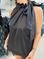 Ruffle Neck Tie Sleeveless Top