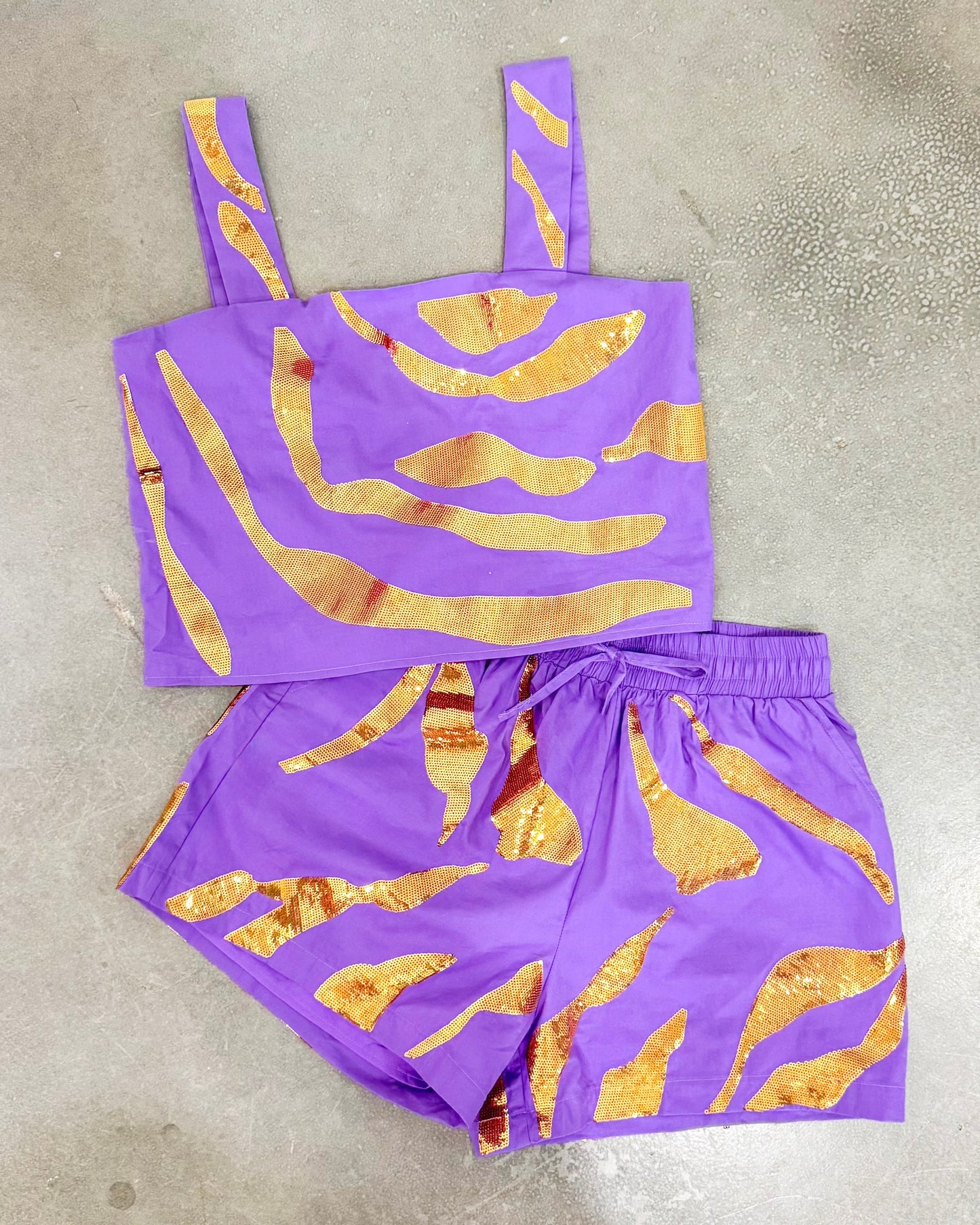 Sequin Tiger Striped Gameday Set